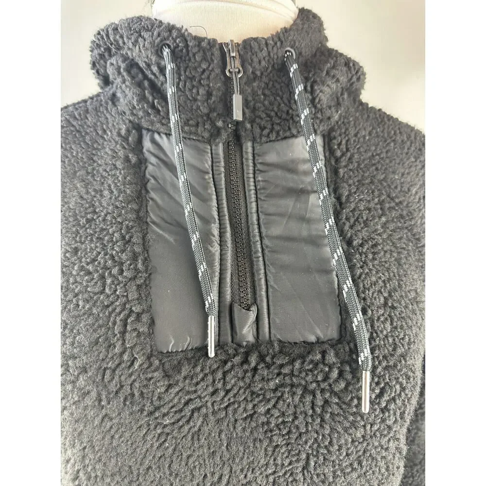 NWT Eddie Bauer Chilali Hooded Fleece Anorak Pullover Black Women's Size Small - Picture 6 of 13